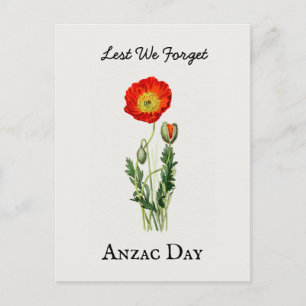 Anzac Day Mohn Vintage Erinnerung Postkarte