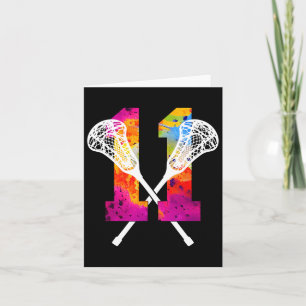 Anzahl 11 Jahre Lacrosse 11. Geburtstag Karte