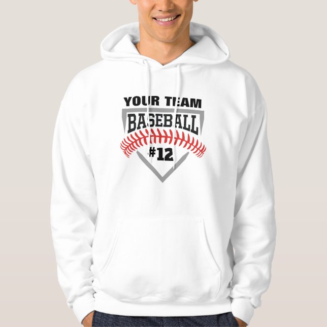 Anzahl der benutzerdefinierten Baseball-Team-Hoodi Hoodie (Vorderseite)