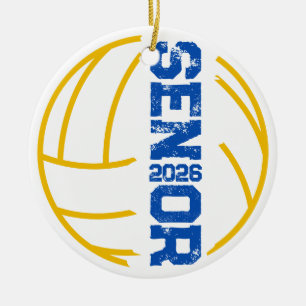 Anzahl der geplagten Volleyball-Senior-Jahre Keramik Ornament