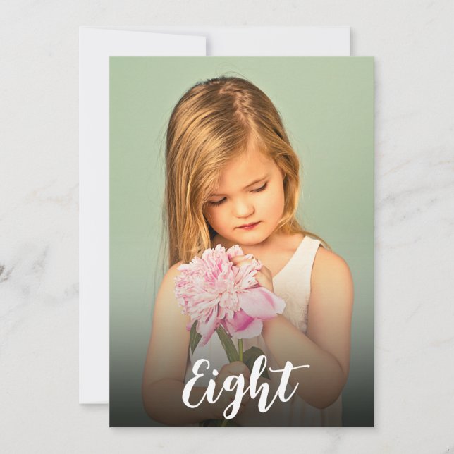 Anzahl Geburtstag Jungen Mädchen Anzahl Foto Overl Einladung (Vorderseite)