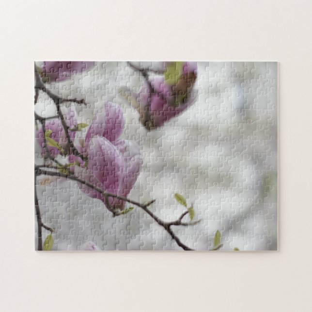 Anzeichen der Frühlingsrosa Kirschblossom Bäume Na Puzzle (Horizontal)