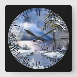 Anzeichen des Frühlings am Lago Fine Art römische Quadratische Wanduhr
