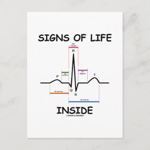 Anzeichen des Lebens im Inneren (EKG/EKG - Herzsch Postkarte