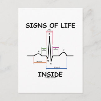 Anzeichen des Lebens im Inneren (EKG/EKG - Herzsch Postkarte