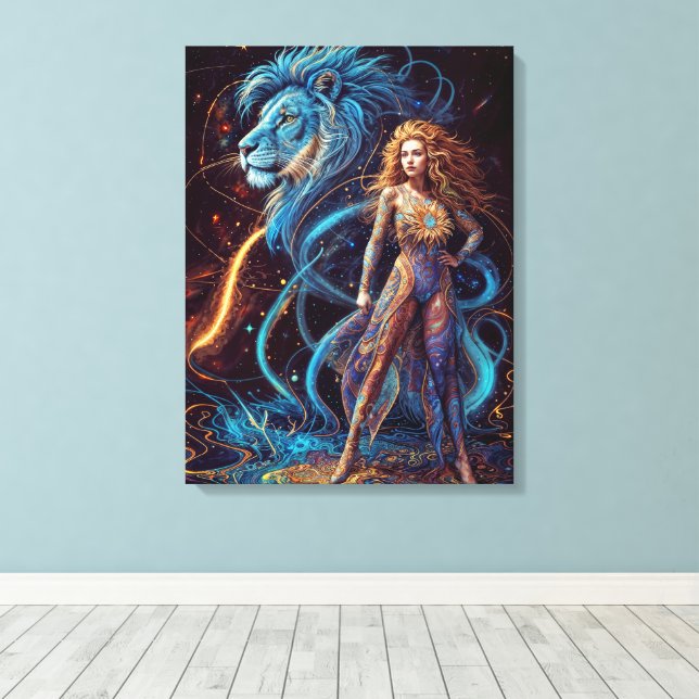 Anzeichen des Zodiac - Leo Leinwanddruck (Insitu (Holzboden))