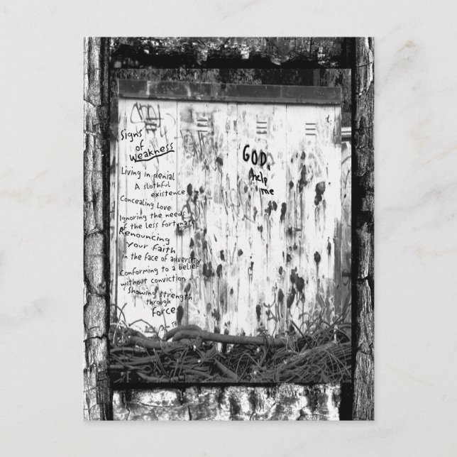 Anzeichen von Schwäche Postkarte (Vorderseite)