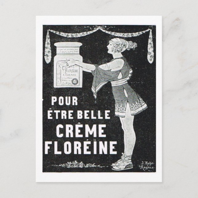 Anzeige, Creme Floreine Postkarte (Vorderseite)