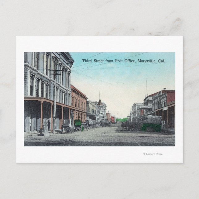 Anzeige der dritten Straße von der Post Postkarte (Vorderseite)