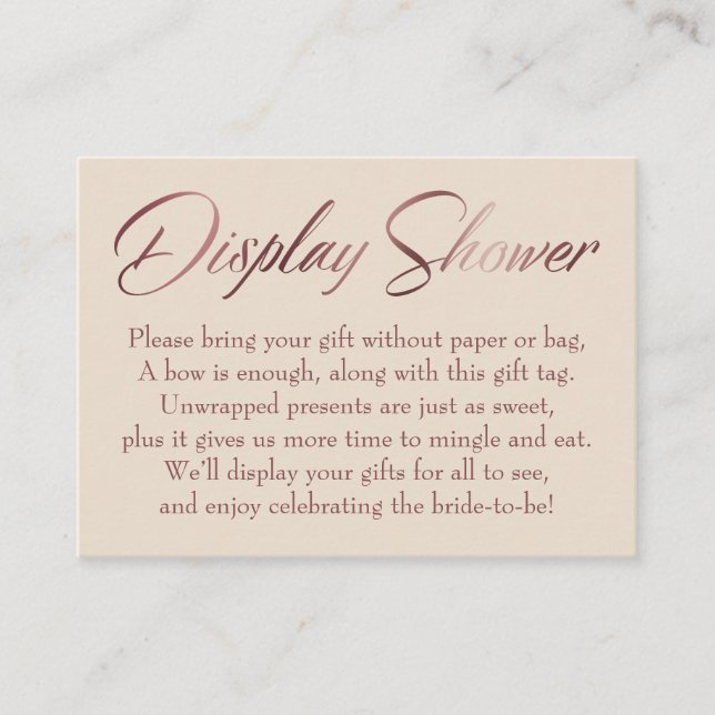 Anzeige der Duschkabine Rose Gold auf Elfenbein-Ta Begleitkarte (Vorderseite)