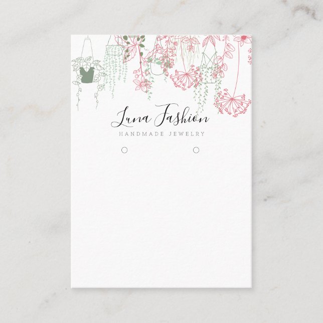 Anzeige der farbigen Wildblume Telefonnummerkarte (Vorderseite)