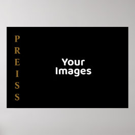 Anzeige des Fotos für Schwarz/Gold-Familiennamen Poster