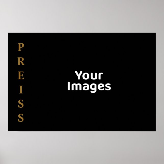 Anzeige des Fotos für Schwarz/Gold-Familiennamen Poster (Vorne)