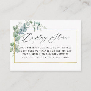 Anzeige des geometrischen Eukalyptus-Brautparty Begleitkarte