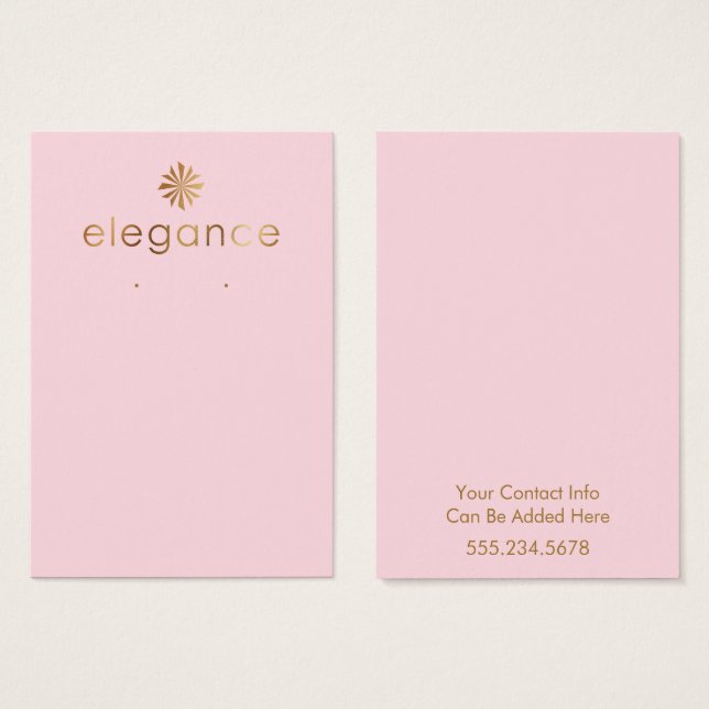 Anzeige des Golden Logo-Pastells Rosa Ohrring (Vorne & Hinten)