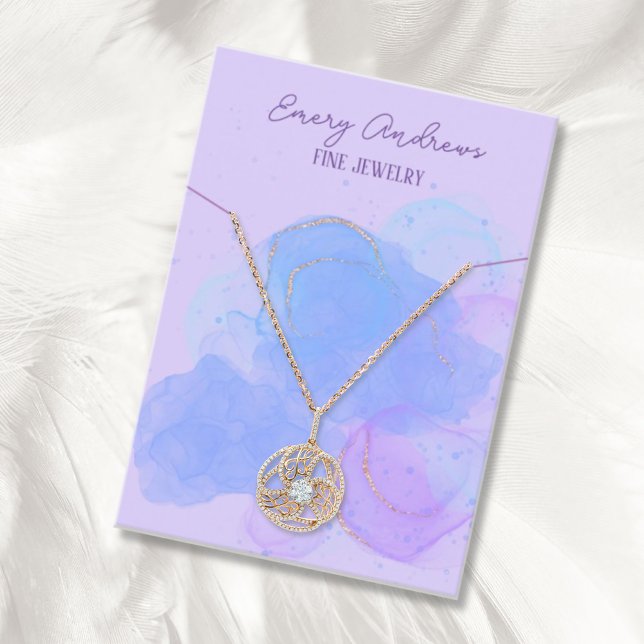 Anzeige des lila Designers Schmuckanhängers Visitenkarte (Von Creator hochgeladen)