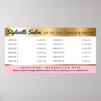 Anzeige des Servicepreises für Stylist in benutzer Poster