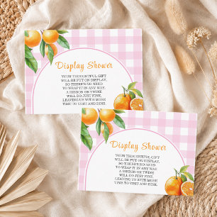 Anzeige Dusche Orangen Weiß Rosa Gingham Begleitkarte