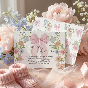 Anzeige Dusche Rosa Schleife Baby Dusche Begleitkarte