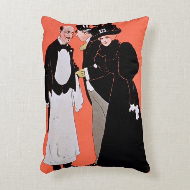 Anzeige für "eine Nacht heraus", am Varieté Zierkissen (Vorderseite(Vertikal))