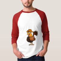 ANZEIGE lustiger Hahn in einem Cowboyhut-Shirt