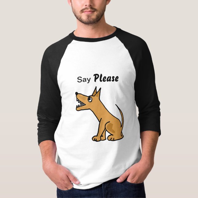 ANZEIGE sagen bitte schneidenden Hundeshirt T-Shirt (Vorderseite)