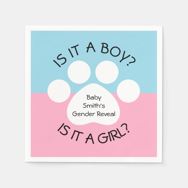 Anzeige von Paw Print Gender Serviette (Vorderseite)