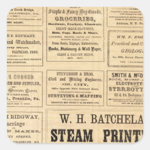 Anzeigen für Öl Quadratischer Aufkleber