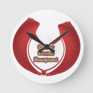 Anzeigen von Respektsgrafik Runde Wanduhr