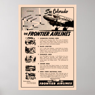 Anzeigenaufdruck der 1950er Frontier Airlines Poster