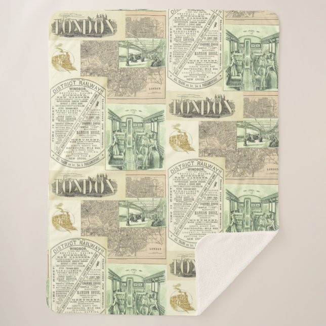 Anzeigenkollektion für Vintage Bahnzeitungen Sherpadecke (Vorderseite)