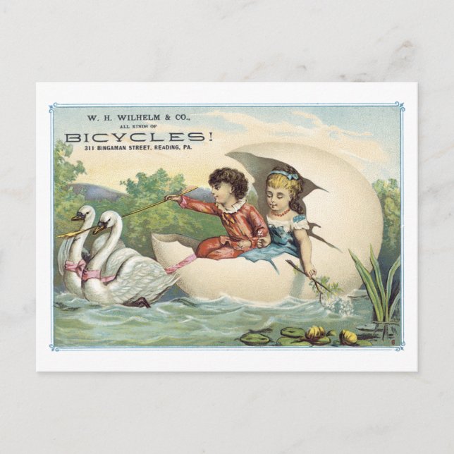 Anzeigenschild Fahrräder lesen PA Viktorianische P Postkarte (Vorderseite)