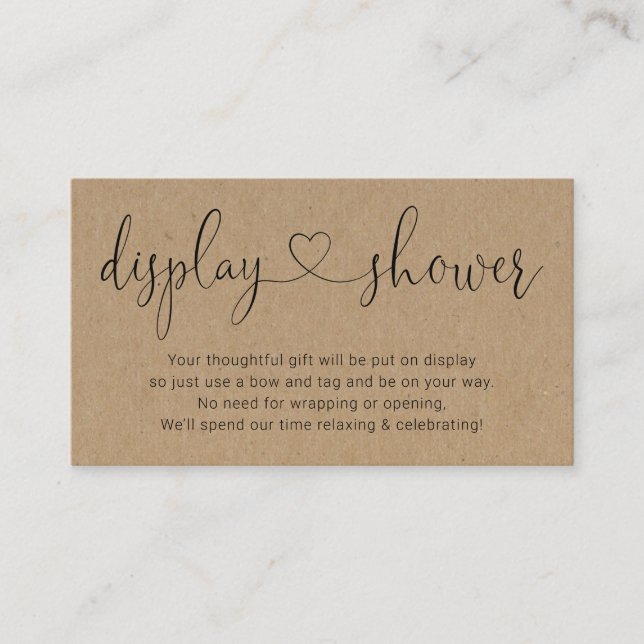 Anzeigeraumanlage für rustikale Kraft Begleitkarte (Vorderseite)