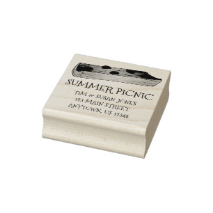 Anzen an einer Log Celery Summer Picnic Food Addre Gummistempel