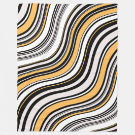 Anziehende Farbkunst Abstrakt schwarz gelb Fleecedecke