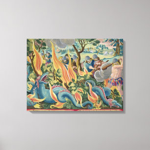 Anziehende Schlangen in Indien unter Verwendung Leinwanddruck