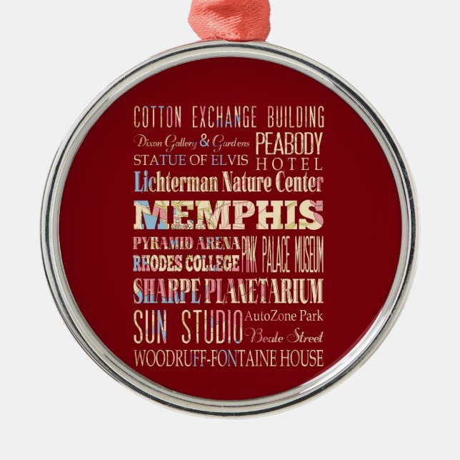 Anziehungskräfte u. berühmte Orte von Memphis, Ornament Aus Metall (Vorne)