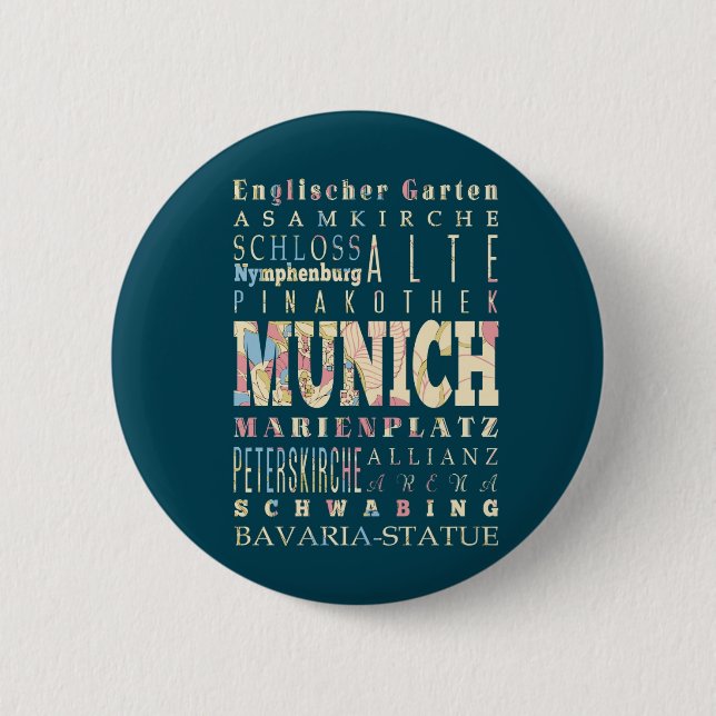 Anziehungskräfte u. berühmte Orte von München, Button (Vorderseite)