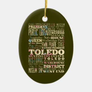Anziehungskräfte u. berühmte Orte von Toledo, Ohio Keramik Ornament