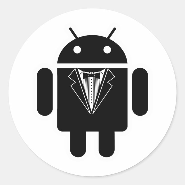Anzug Android Runder Aufkleber (Vorderseite)