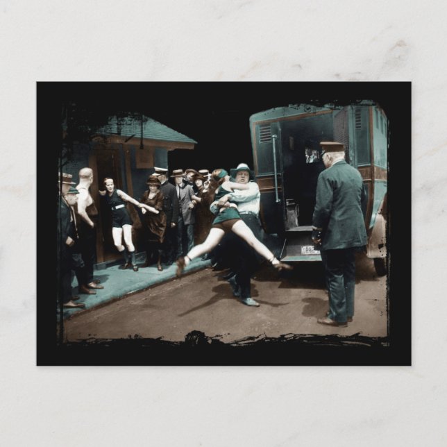 Anzug Baden Festnahmen USA Postkarte (Vorderseite)