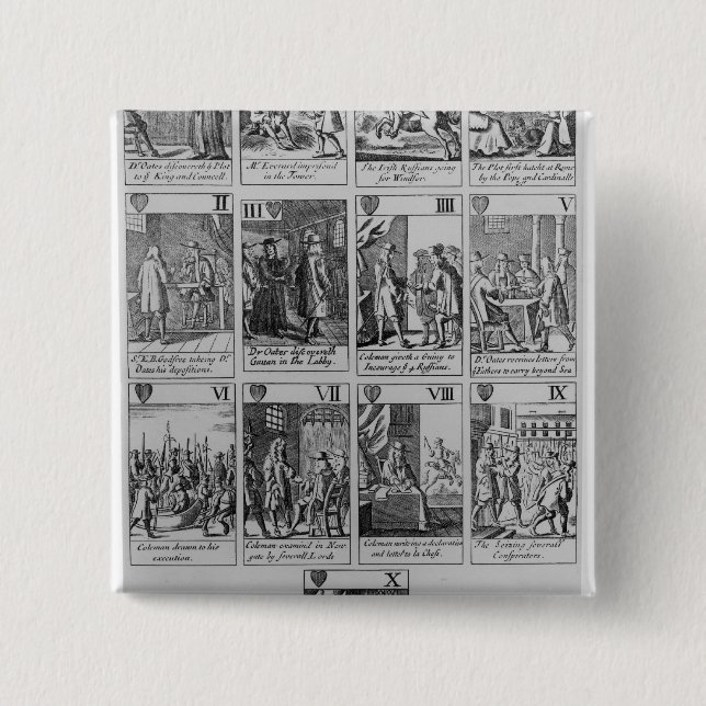 Anzug der Herzen, die das 'Popish Plot Button (Vorderseite)