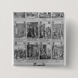 Anzug der Herzen, die das 'Popish Plot Button