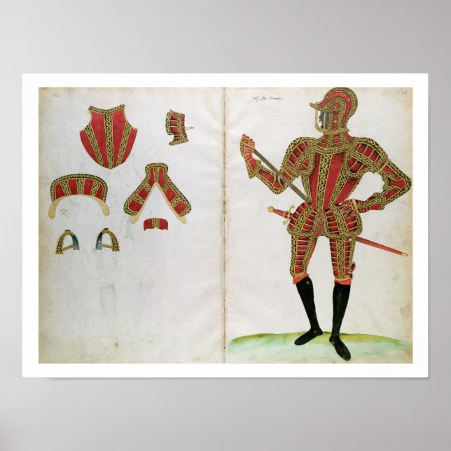 Anzug der Rüstung für Lord Compton, aus "An Elizab Poster (Vorne)