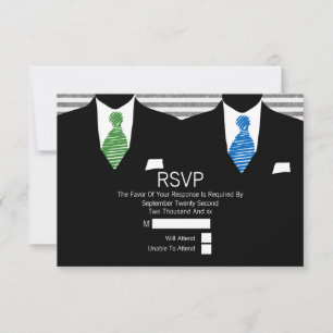 Anzug Green Blue Krawatte Gay Wedding RSVP V2