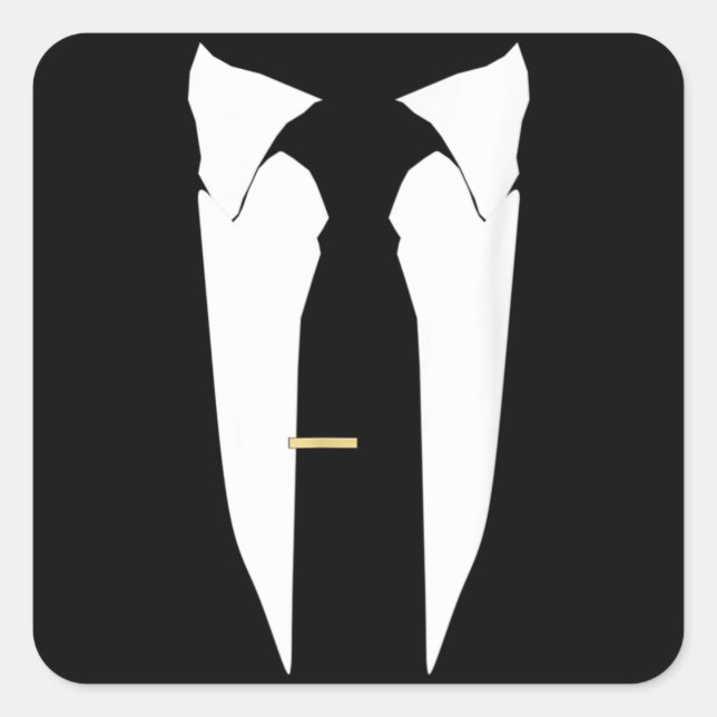 Anzug Krawatte Wedding Tuxedo Prom Bachelor Zeremo Quadratischer Aufkleber (Vorderseite)