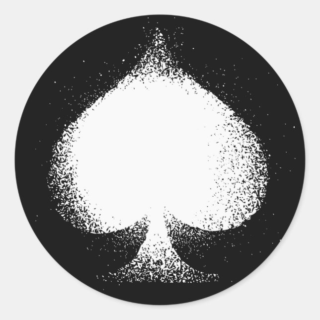 Anzug-Pickel-Weiß-Grunge Runder Aufkleber (Vorderseite)