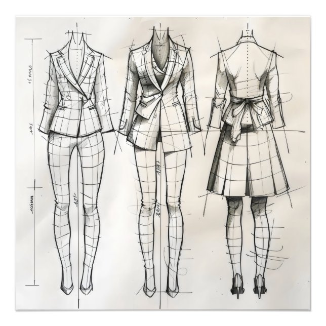 Anzug Sketch Fotodruck (Vorne)