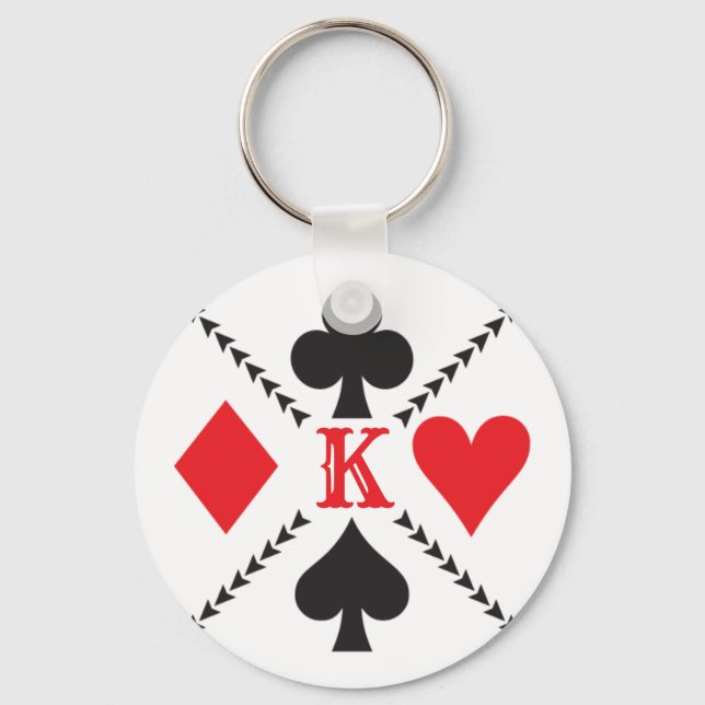 Anzug-Symbol-Poker für personalisierte Karte Schlüsselanhänger (Vorderseite)