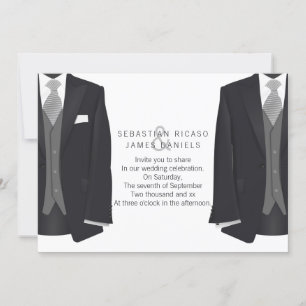 Anzug und Krawatte Gay Wedding Ankündigung